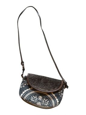 Myra Bag Genuine Deerskin Leather & Hair-On Hide Crossbody Boho Western Purse